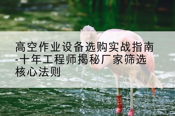 剑阁剪叉式升降机厂家-高空作业设备选购实战指南-十年工程师揭秘厂家筛选核心法则