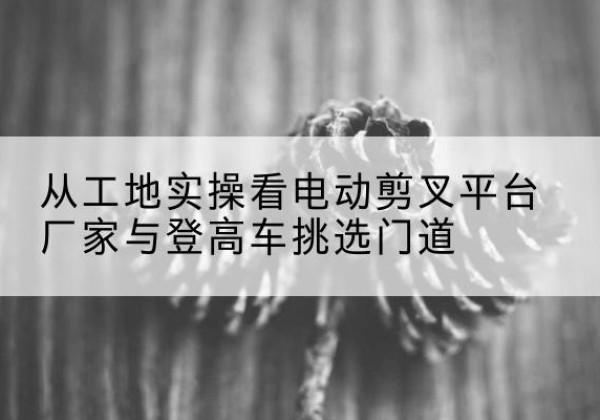 剑阁电动剪叉升降平台厂家-从工地实操看电动剪叉平台厂家与登高车挑选门道